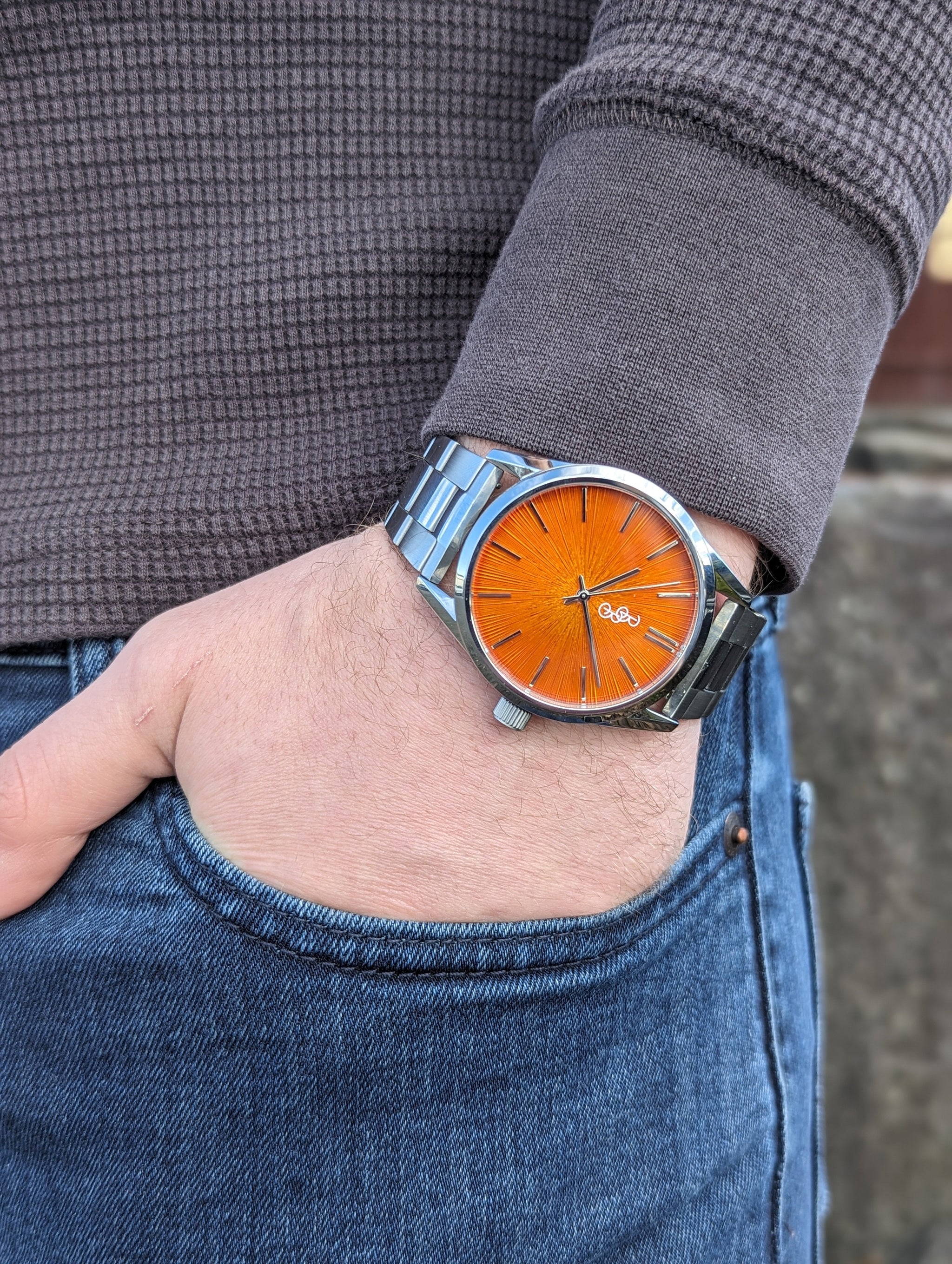 Orange Sunburst Watch - The Beyond Boring Watch Company - Flyclothing LLC