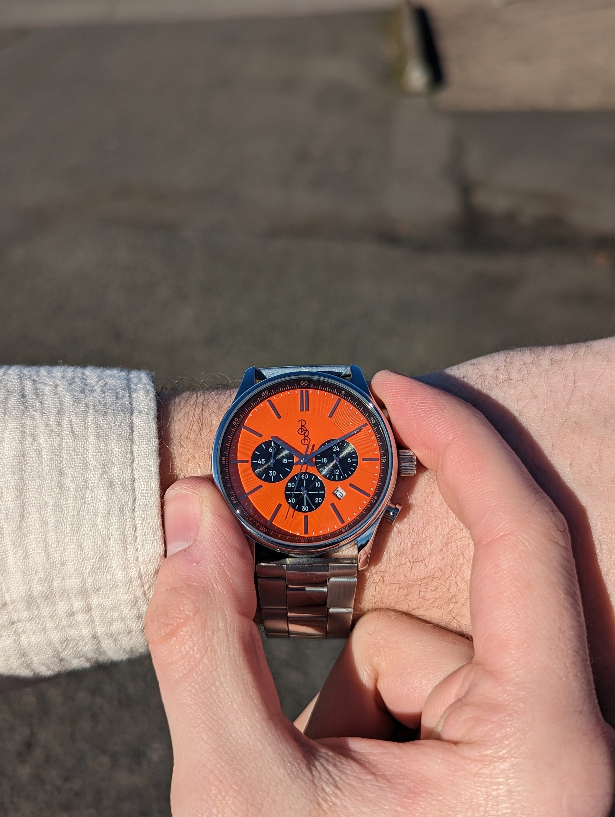 Orange and Black Chronograph - The Beyond Boring Watch Company - Flyclothing LLC