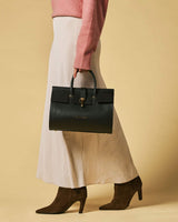 Oriana (black) - Italian calf leather women's handbag (with shoulder strap) - Leather Gloves Online - Flyclothing LLC