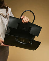 Oriana (black) - Italian calf leather women's handbag (with shoulder strap) - Leather Gloves Online - Flyclothing LLC