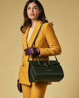 Oriana (green) - Italian calf leather women's handbag (with shoulder strap)