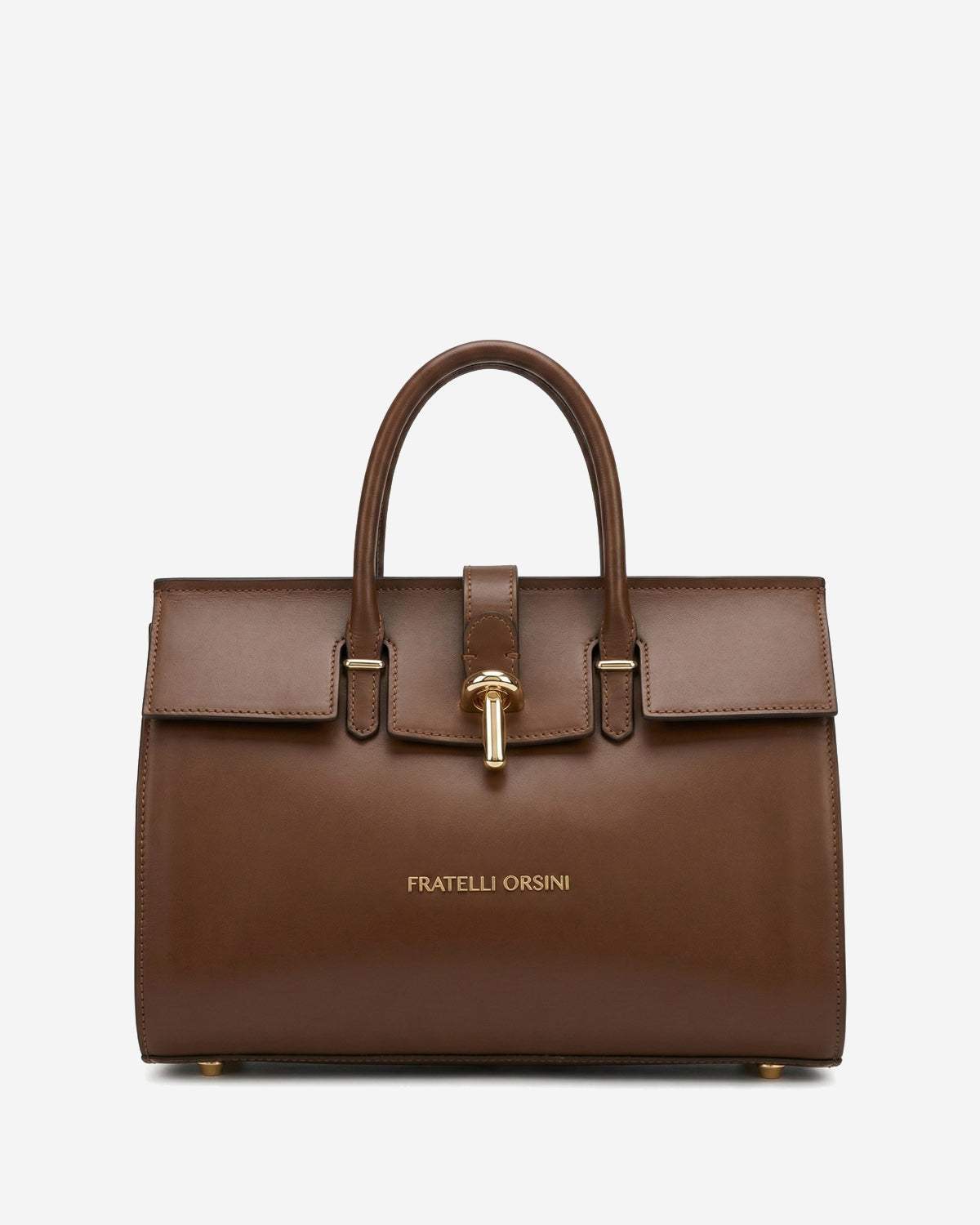 Oriana (brown) - Italian calf leather women's handbag (with shoulder strap)