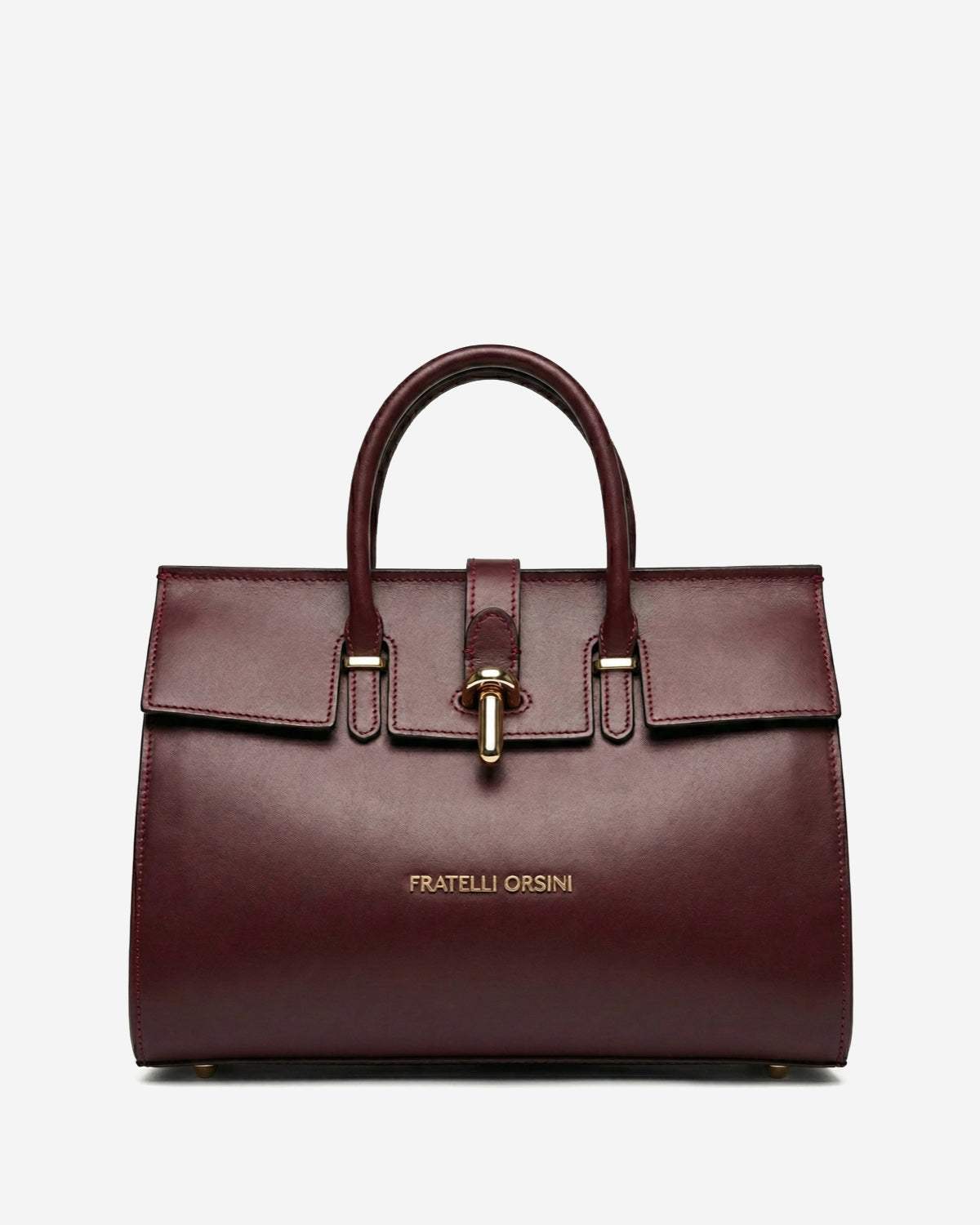 Oriana (eggplant) - Italian calf leather women's handbag (with shoulder strap)