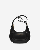 Ornella (black) - Italian calf leather women's crossbody bag (with shoulder strap)