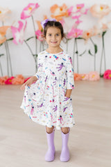 Out of this World 3/4 Sleeve Pocket Twirl Dress - Mila & Rose ® - Flyclothing LLC