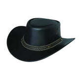 Outlands - Men's Leather Cowboy Hat with Stitched Braided Band - Unik Just for Bikers - Flyclothing LLC
