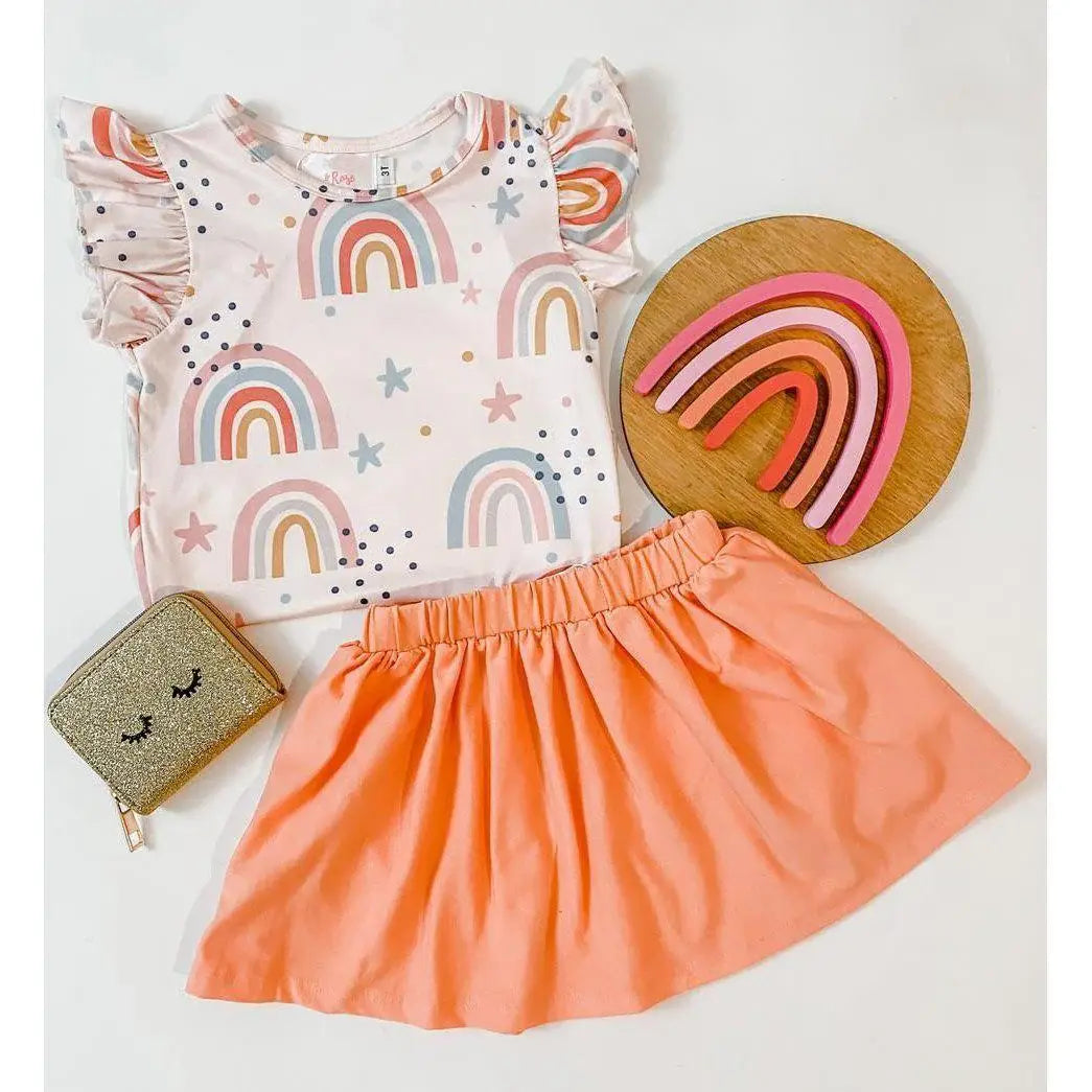 Over the Rainbow S/S Ruffle Tee - Mila & Rose ® - Flyclothing LLC