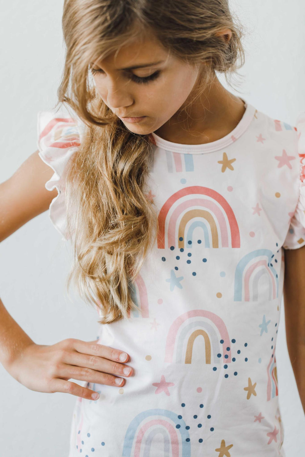 Over the Rainbow S/S Ruffle Tee - Mila & Rose ®