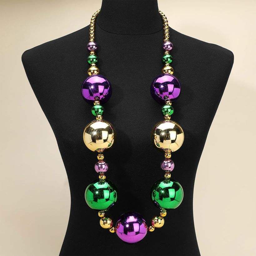 Oversized Mardi Gras Beads Long Statement Necklace - Madeline Love - Flyclothing LLC