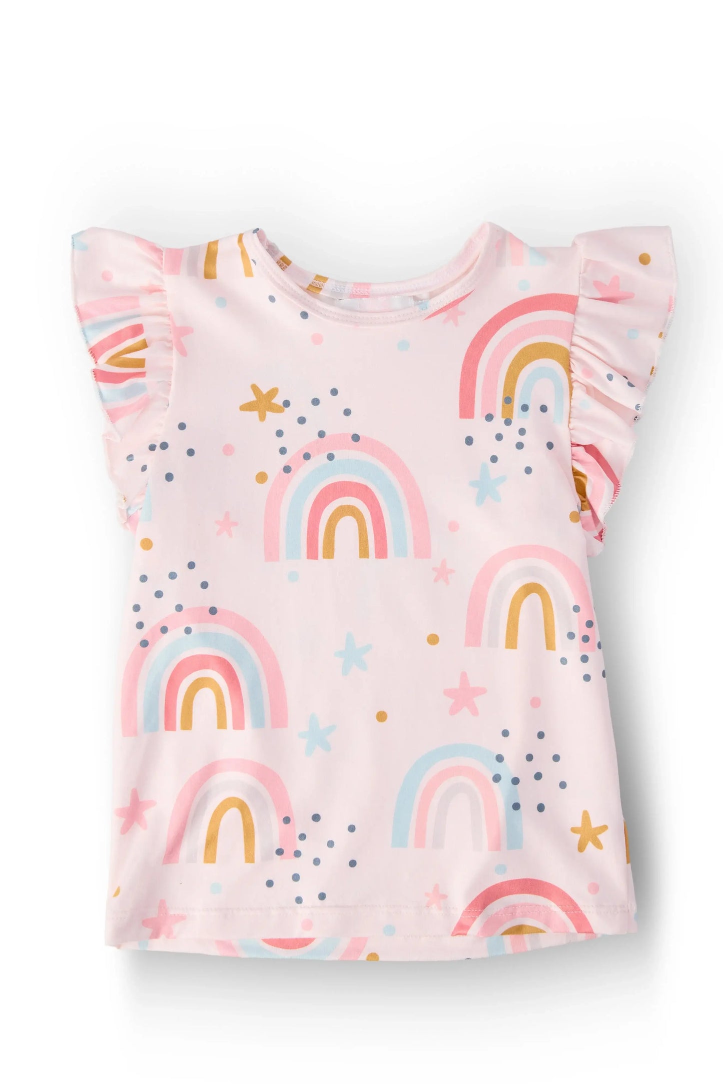 Over the Rainbow S/S Ruffle Tee - Mila & Rose ® - Flyclothing LLC