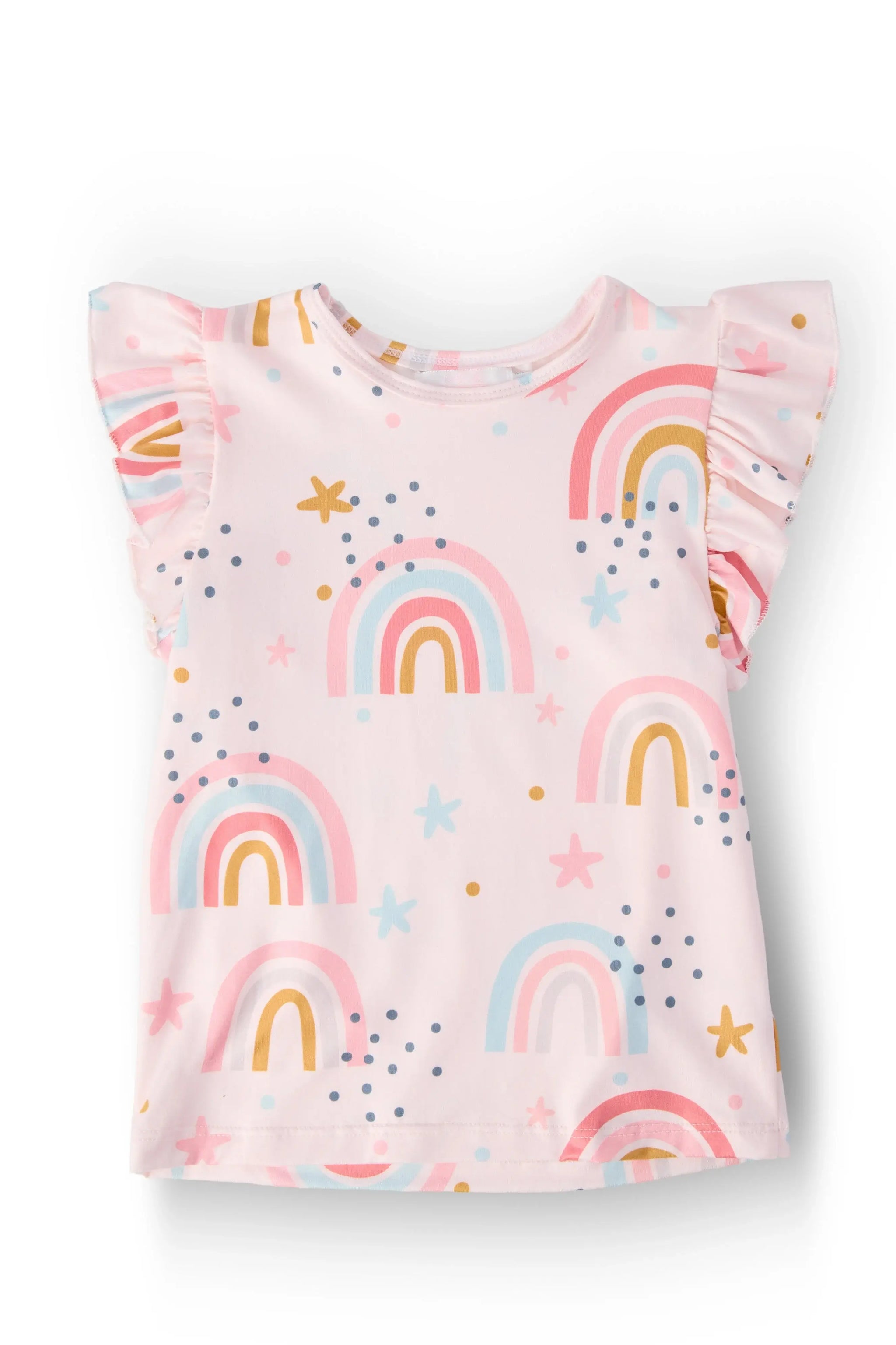 Over the Rainbow S/S Ruffle Tee - Mila & Rose ® - Flyclothing LLC