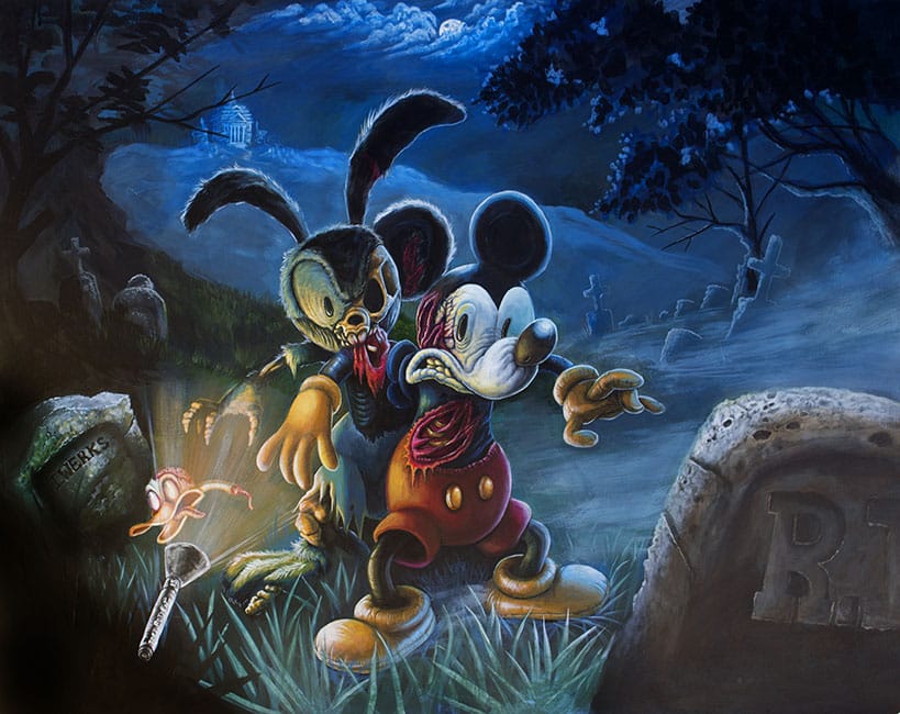 Black Market Art Company Ozwald the Zombie Rabbit Print