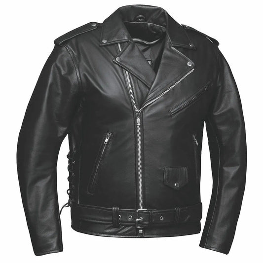 Ozzy - Mens Motorcycle Biker Leather Jacket