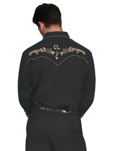 Scully BLACK GOLD EMBROIDERY NOTES SHIRT - Scully Leather - Flyclothing LLC