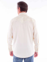 Scully Leather Ivory Embroidered Western Shirt - Scully Leather - Flyclothing LLC