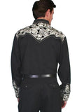 Scully Leather Silver Poly/rayon blend snap front shirt - Scully Leather