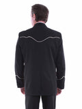 Scully Leather Black Solid Blazer W/Piping