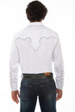 Scully Leather White Solid Shirt W/Candy Cane Piping