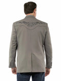 Western Scully 100% polyester Grey Floral tonal emb. Blazer - Scully Leather