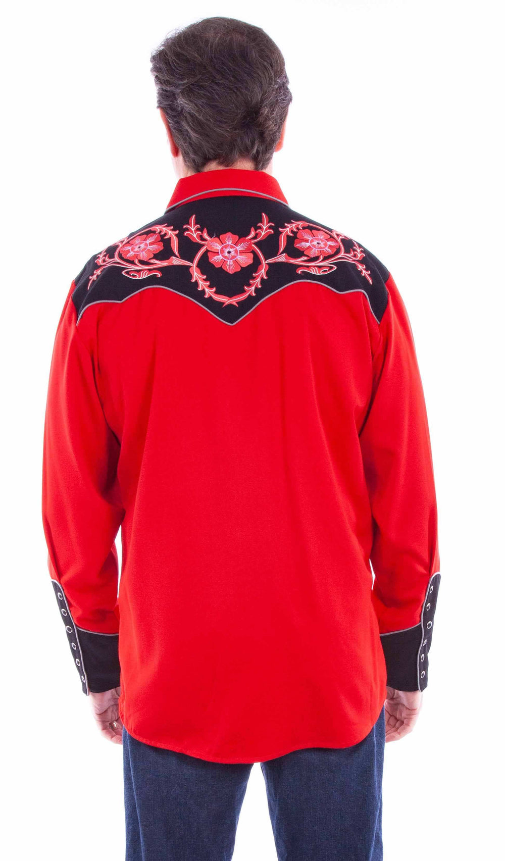 Scully Leather Western Scully Red Flower Emb. - Scully Leather - Flyclothing LLC