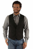 Western Scully Jet Black Floral Tooled Embroidered Vest - Scully Leather