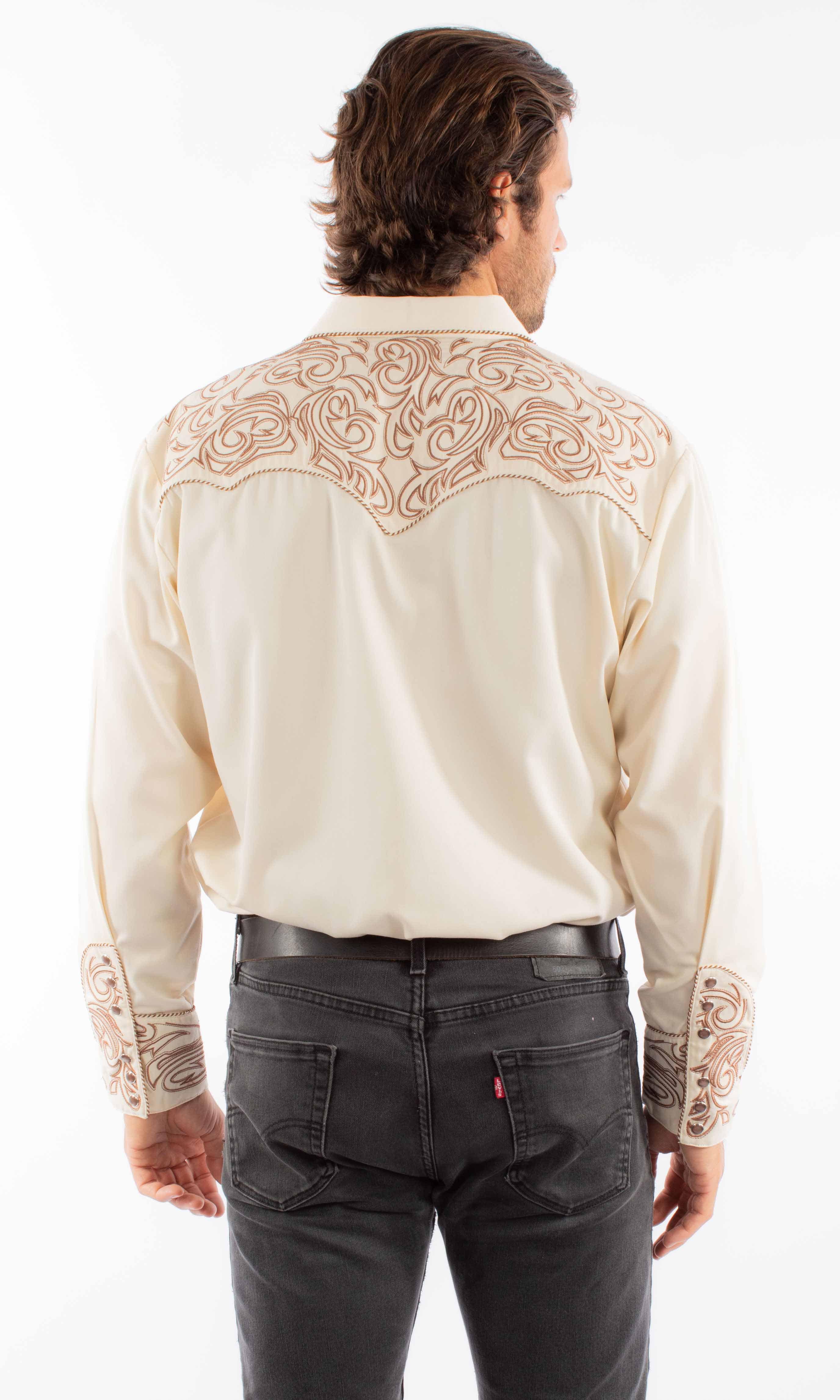 Scully Leather Western Scully Pickstitch Yokes/Cuffs Shirt - Scully Leather
