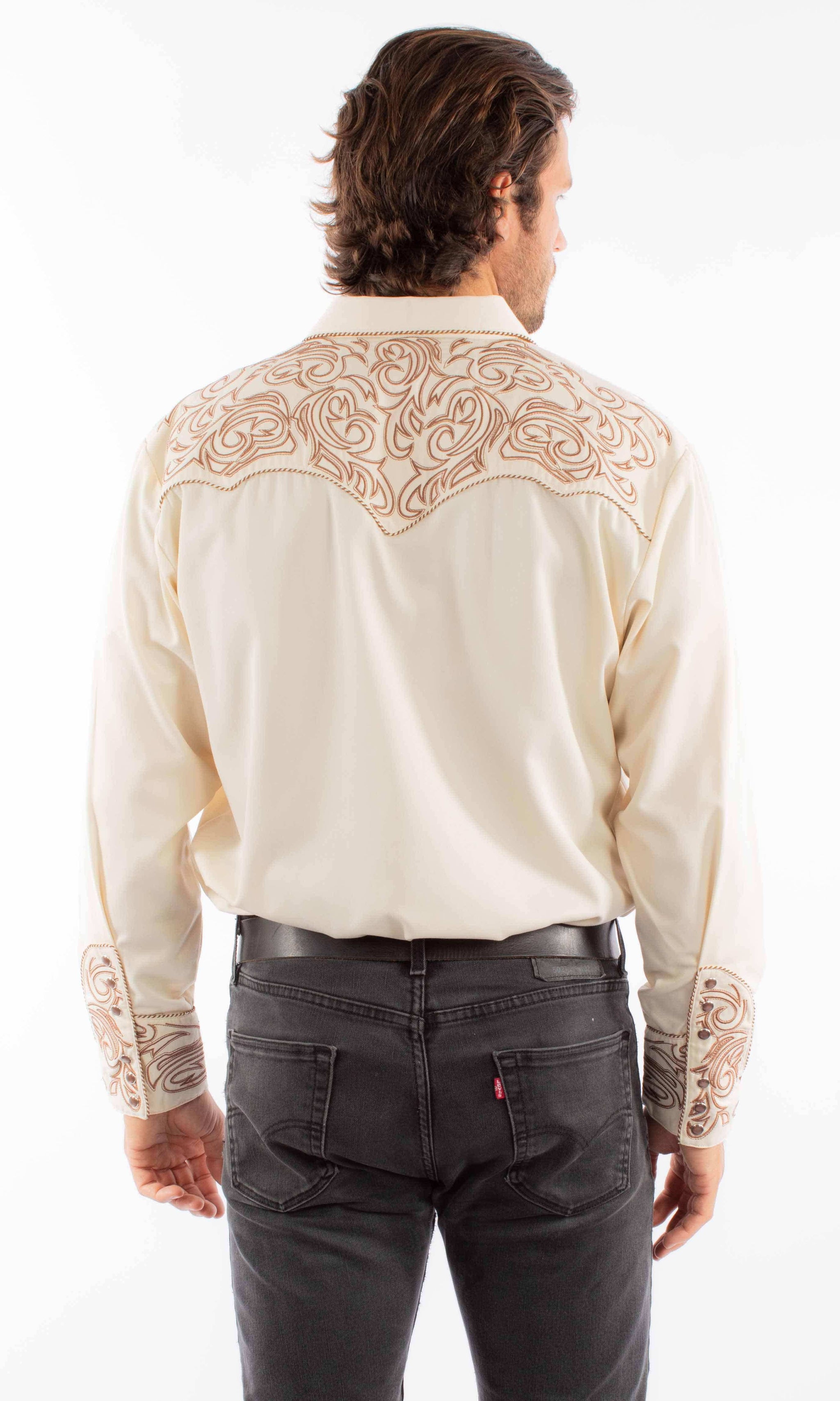 Scully Leather Western Scully Pickstitch Yokes/Cuffs Shirt - Scully Leather - Flyclothing LLC