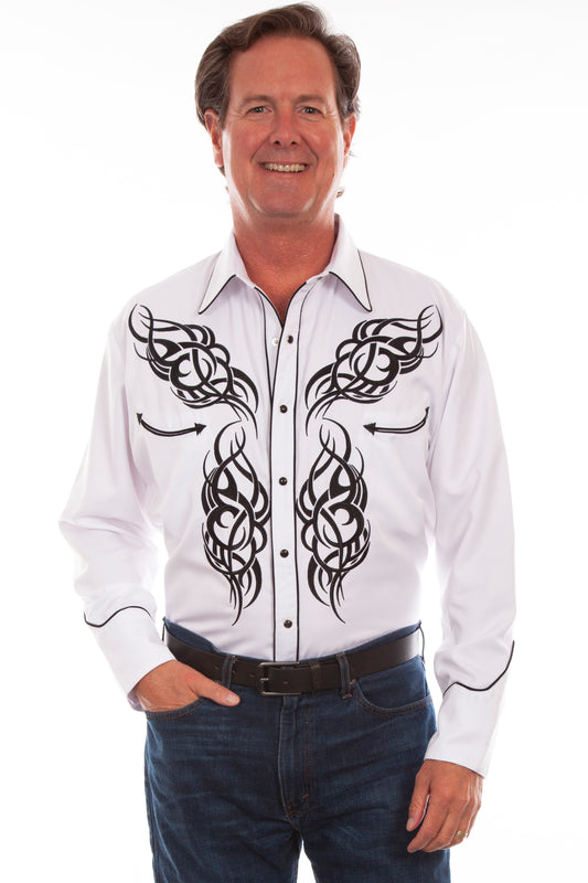Scully Leather Western Scully Tribal Embroidered Shirt