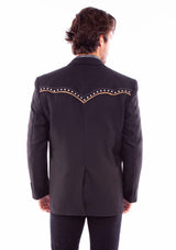 Scully Leather Black Cream Diamond Yoke Blazer - Scully Leather - Flyclothing LLC