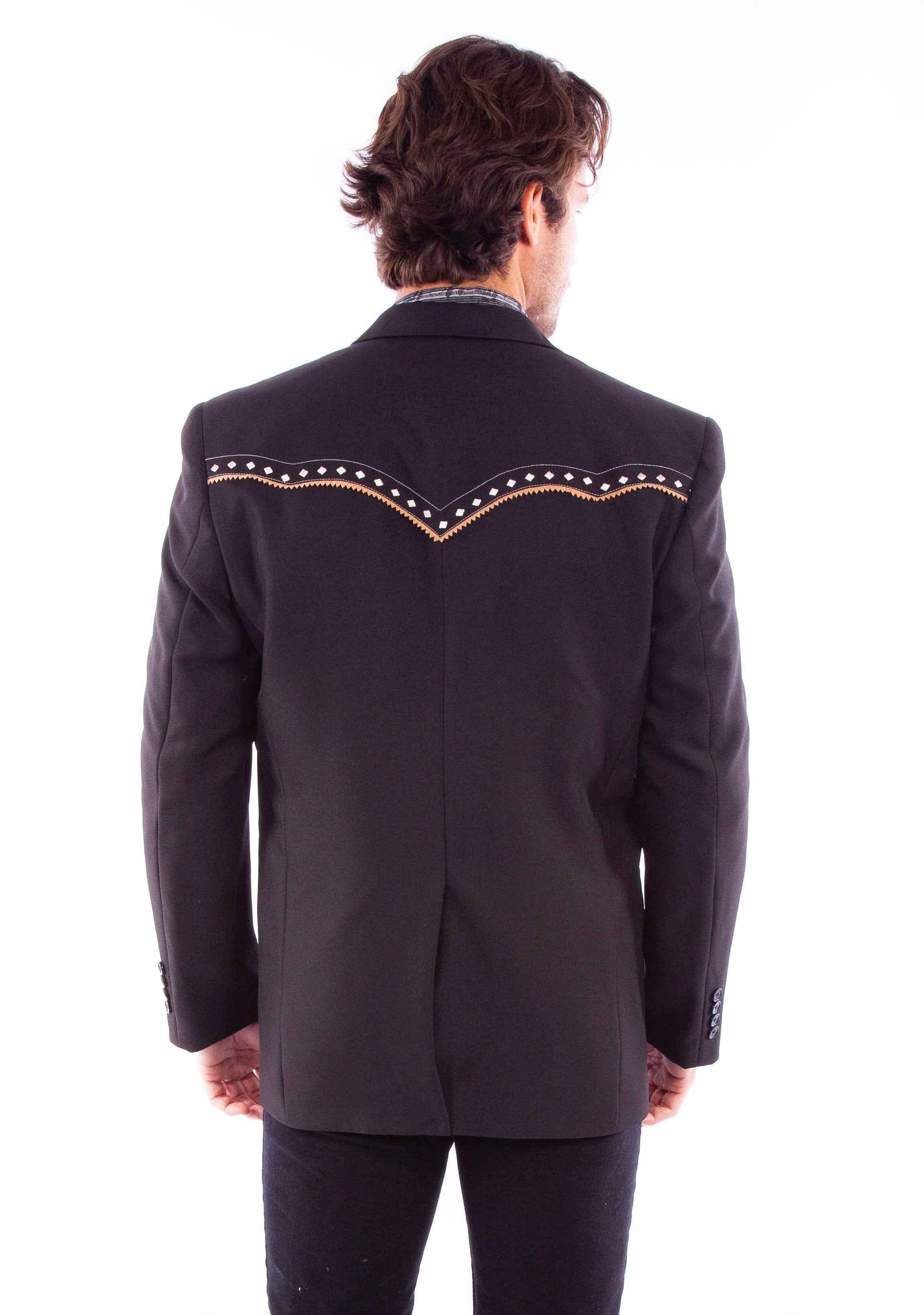 Scully Leather Black Cream Diamond Yoke Blazer - Scully Leather - Flyclothing LLC