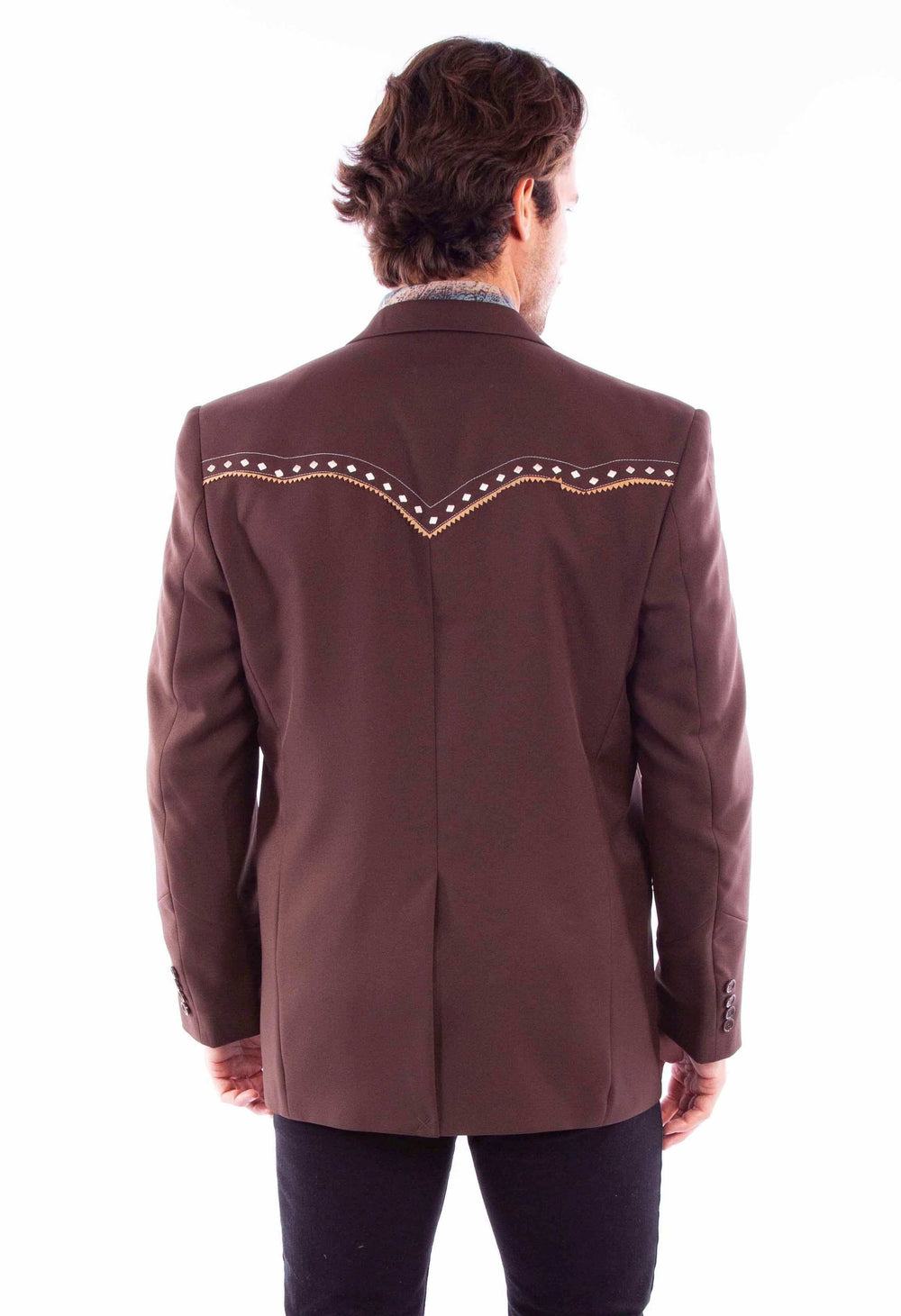 Scully Leather Diamond Yoke Mens Blazer Brown - Scully Leather - Flyclothing LLC
