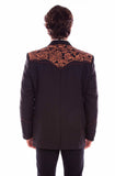 Western Scully Black-Brown Floral Embroidered Blazer - Scully Leather