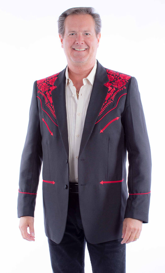Scully Leather Western Scully Floral Emb. Blazer