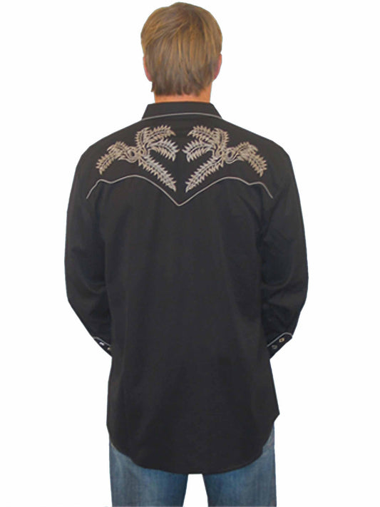 Scully Leather Black Bootstitch Shirt - Scully Leather