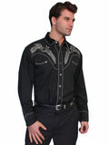 Scully Leather Black Bootstitch Shirt - Scully Leather