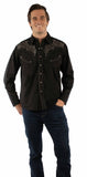 Western Scully 65% polyester 35% rayon Black Emb. Shirt w/studs
