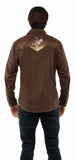 Western Scully 65% polyester 35% cotton Chocolate Bronco rider