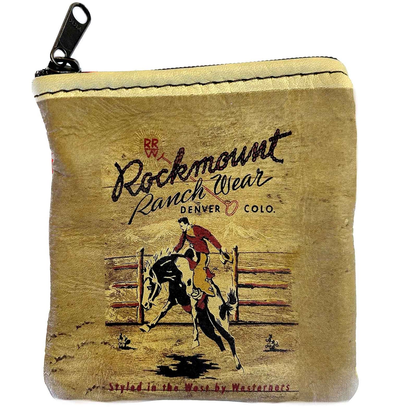 Rockmount Bronc Leather Western Coin Purse with Red Back - Rockmount Clothing - Flyclothing LLC