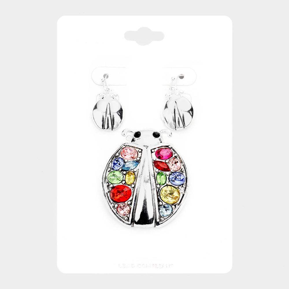 Multi Stone Ladybug Magnetic Pendant Set - Madeline Love - Flyclothing LLC