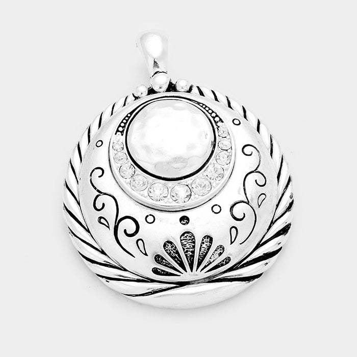 Stone Embossed Antique Magnetic Pendant - Madeline Love - Flyclothing LLC