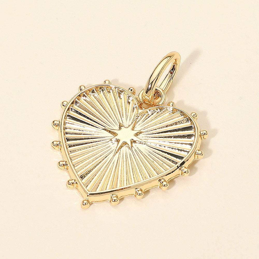 Textured Metal Heart Pendant Charm - Madeline Love - Flyclothing LLC