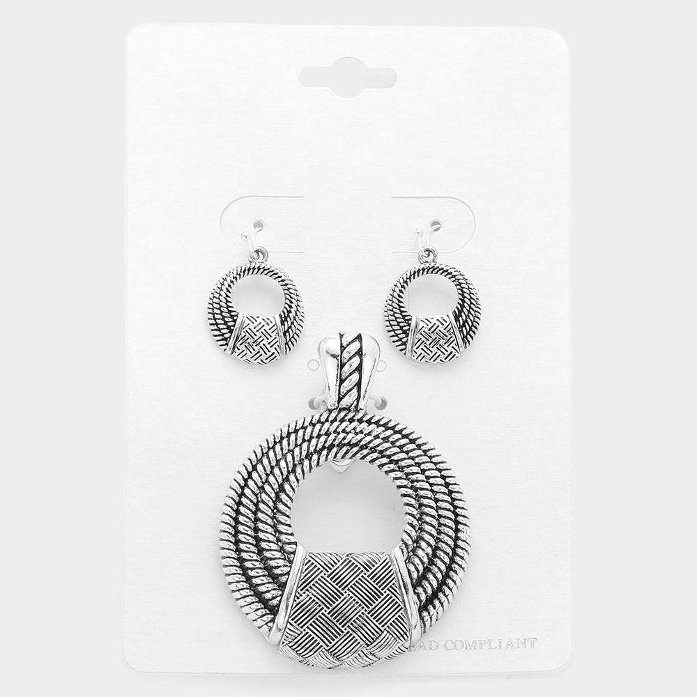 Embossed metal pendant set - Madeline Love - Flyclothing LLC