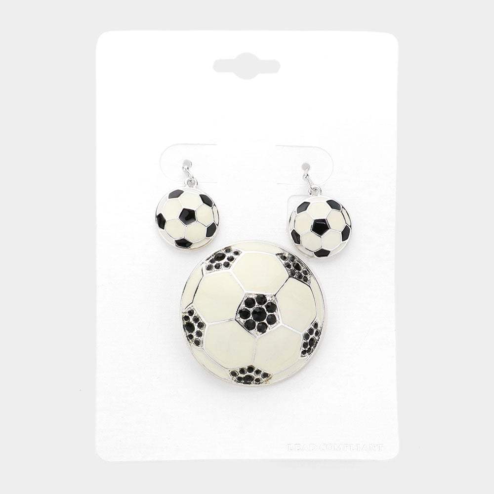 Enamel Dual Soccer Ball Pendant Set - Madeline Love - Flyclothing LLC
