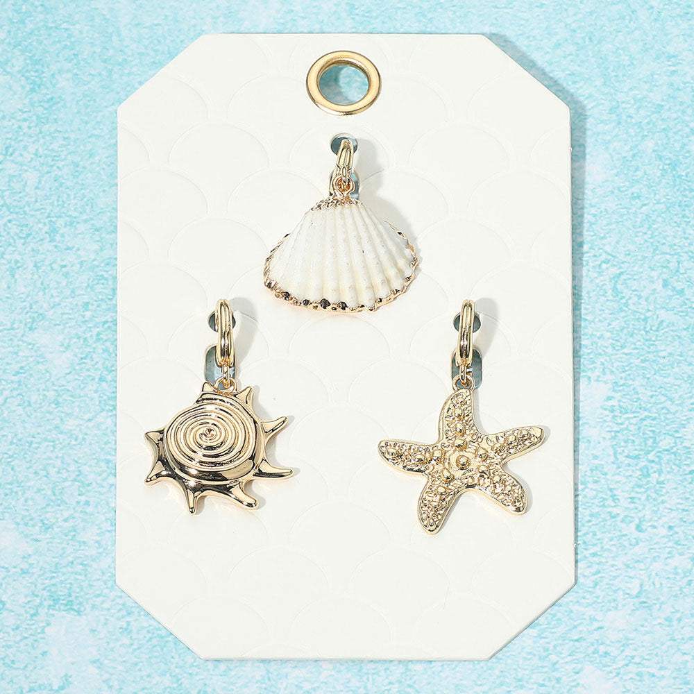 3PCS - Seashell Starfish Pendant Charm Set - Madeline Love - Flyclothing LLC