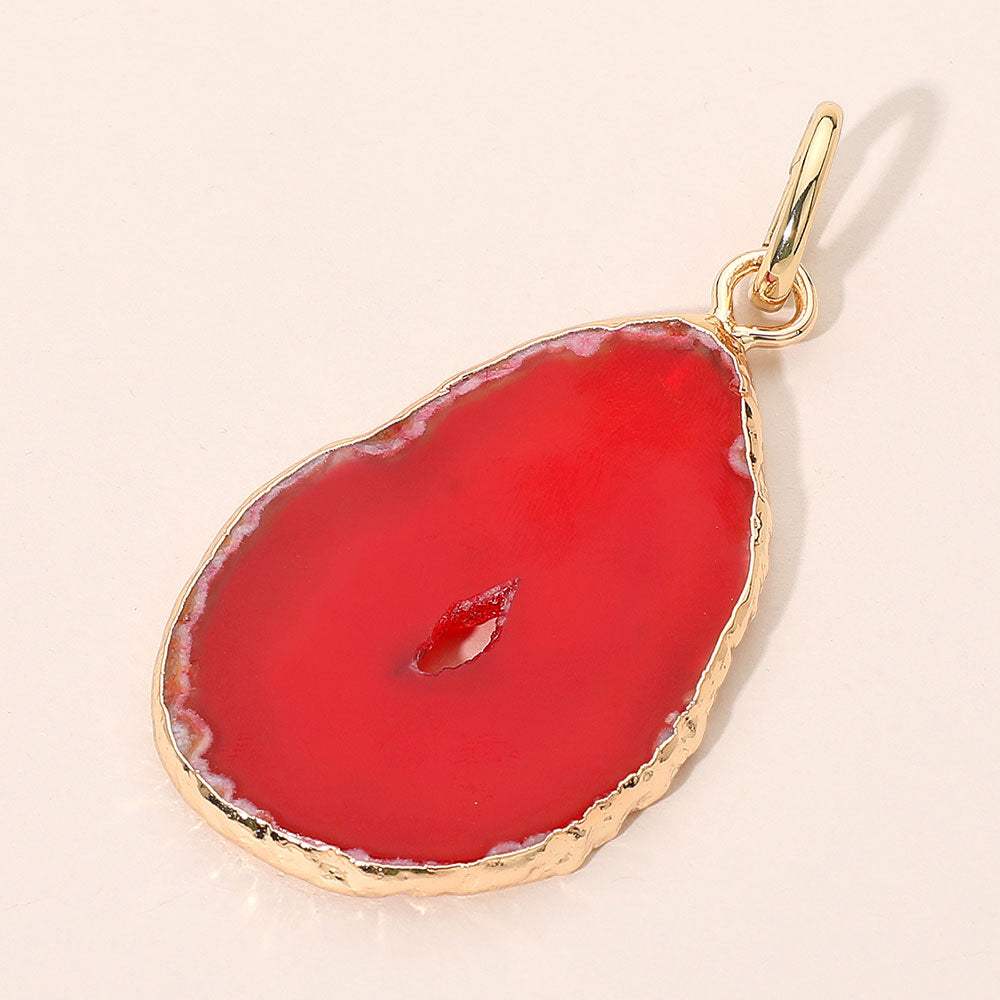 Natural Cutout Center Oval Geode Slice Pendant - Madeline Love - Flyclothing LLC