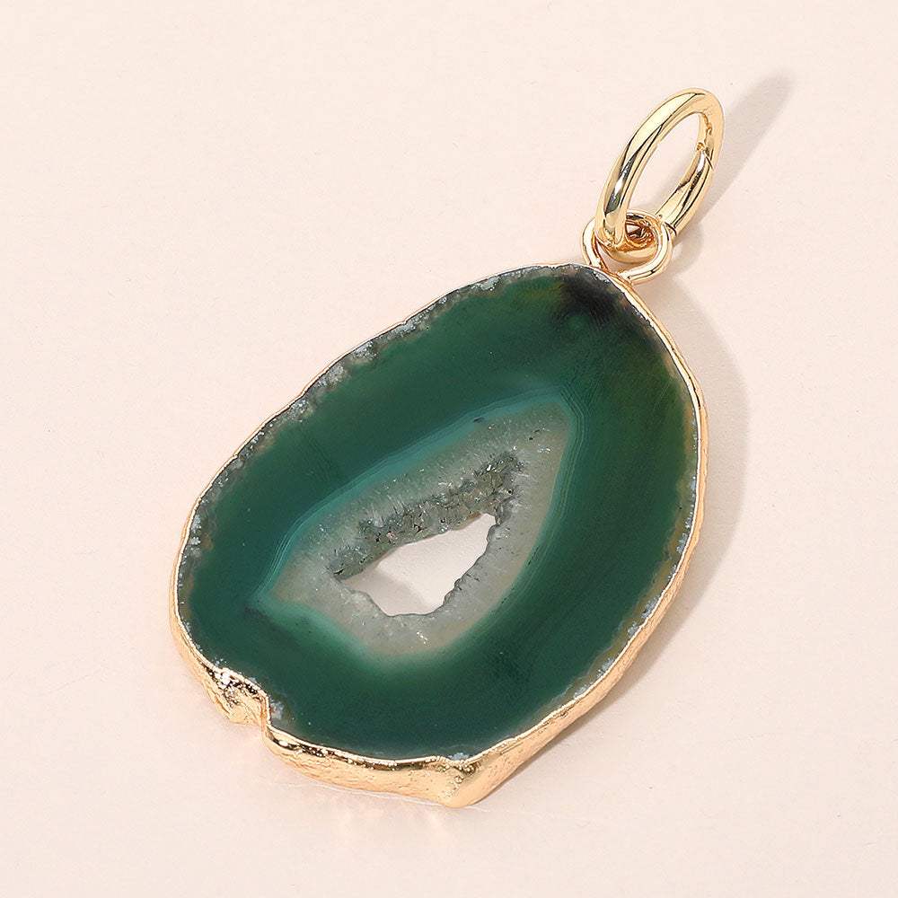 Natural Cutout Center Oval Geode Slice Pendant - Madeline Love - Flyclothing LLC