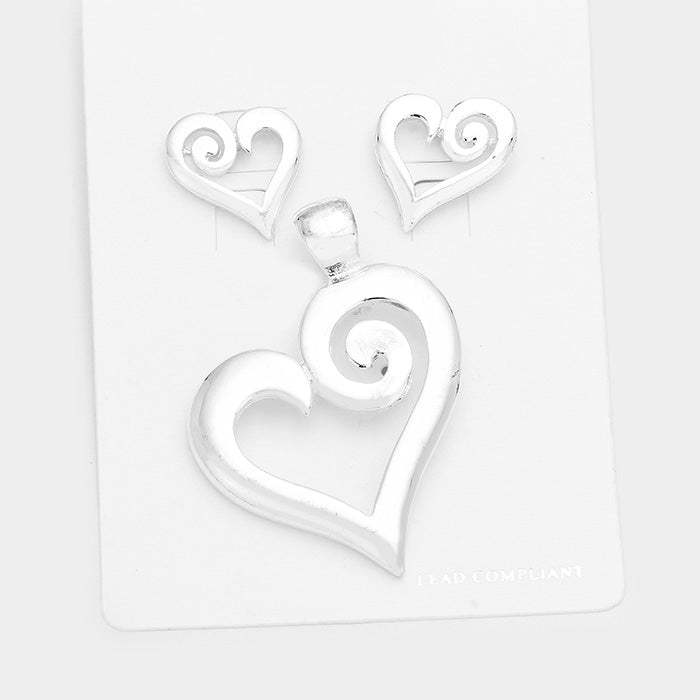 Metal Heart Pendant Set - Madeline Love - Flyclothing LLC