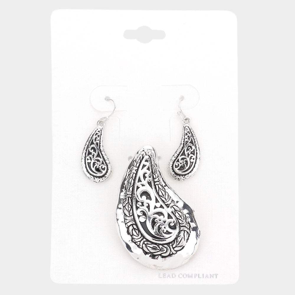 Metal Filigree Pendant Set - Madeline Love - Flyclothing LLC