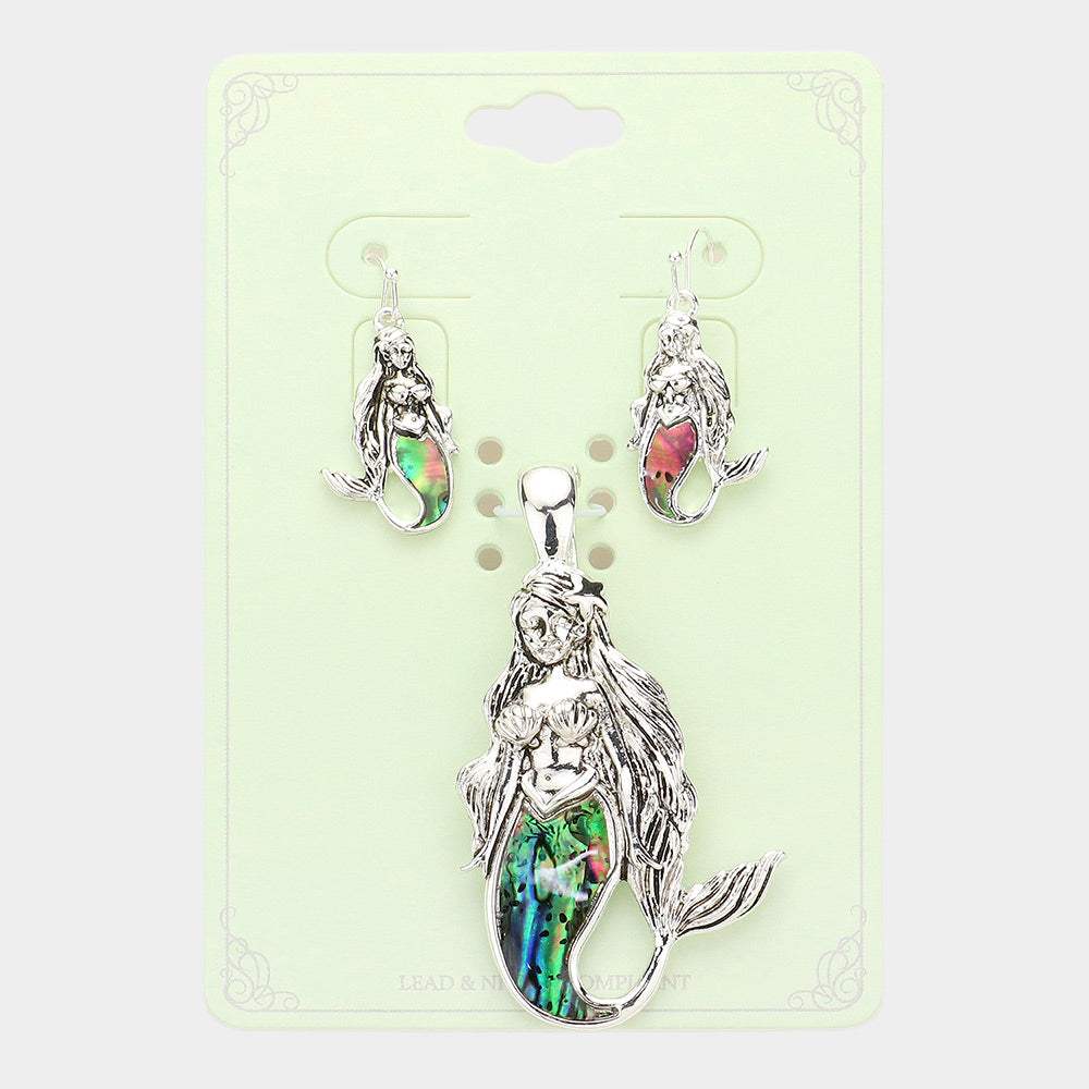 Abalone Antique Mermaid Magnetic Pendant Set - Madeline Love - Flyclothing LLC