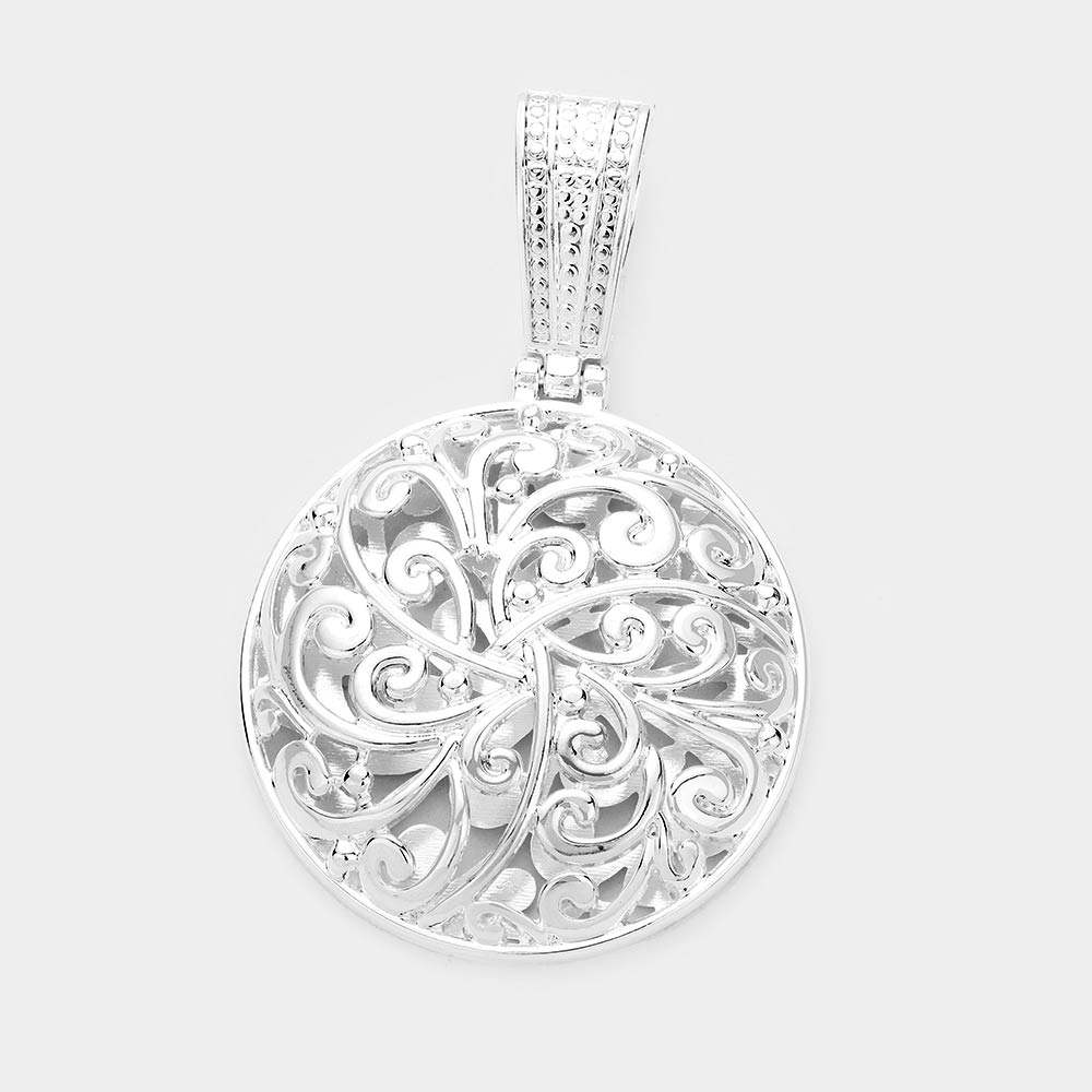 Metal Floral Filigree Magnetic Pendant - Madeline Love - Flyclothing LLC